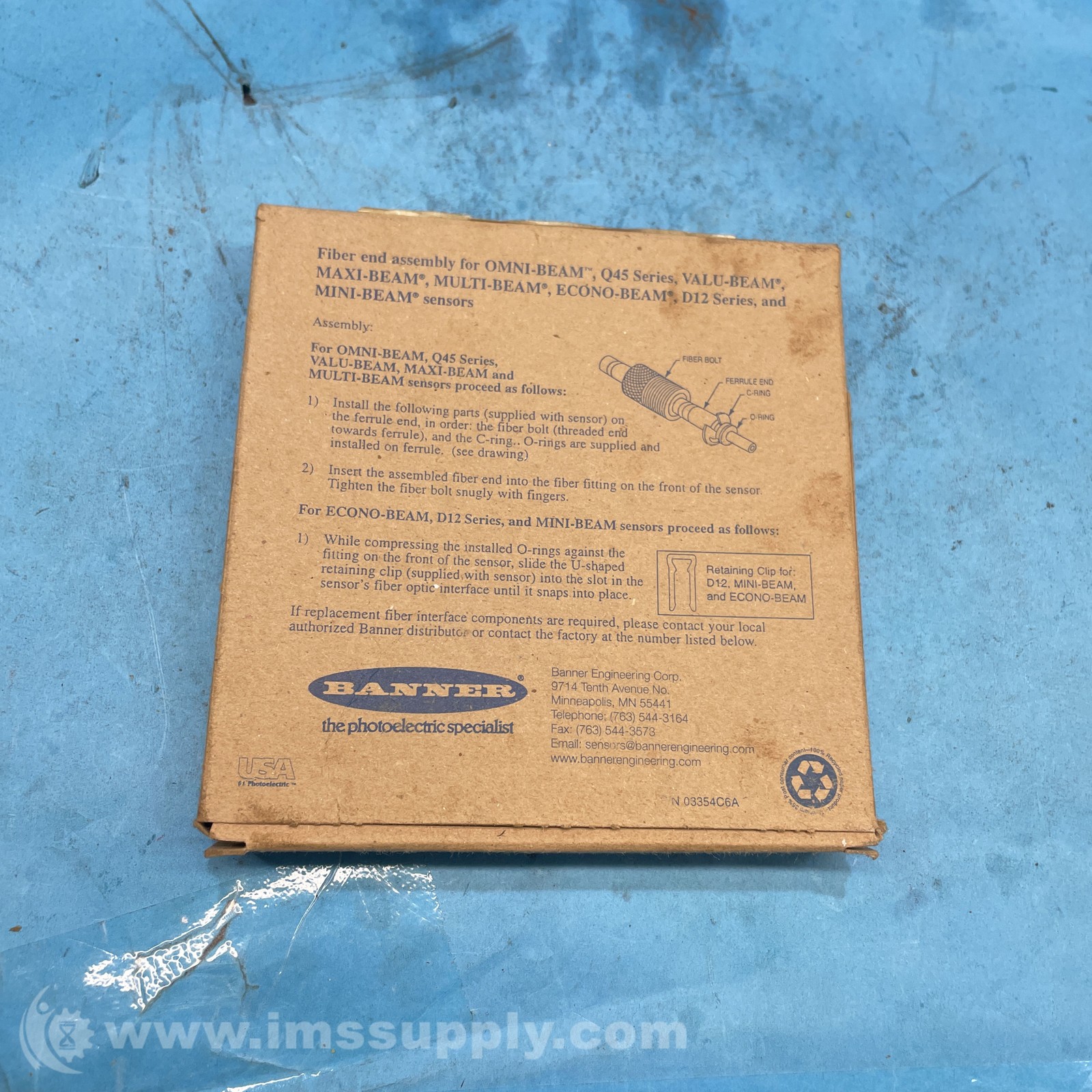 Banner Engineering Corp. BAT23S Glass Fiber Optic Diffuse Sensor FNOB