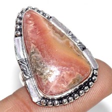 925 Silver Plated Rhodochrosite Jewellery Ring Handmade Gemstone Size Us 6 GW