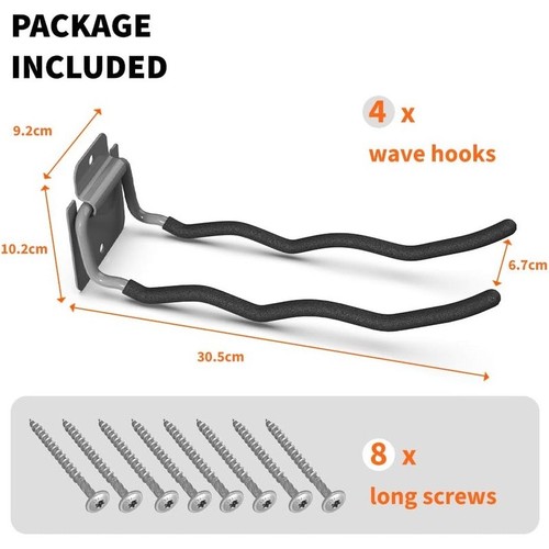 Heavy Duty Garage Hooks Non Slip Rubber Coated Tool Organizer Wall Mount New - Picture 20 of 34