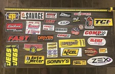 Vintage Drag Racing Stickers Decals Lot Edelbrock Tci Dart Comp Savage Fast Zex
