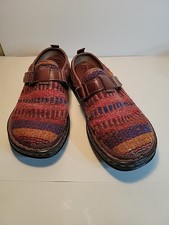 Born Blue Red Wool Boho Slip On Mules Clogs Womens 8 Comfort