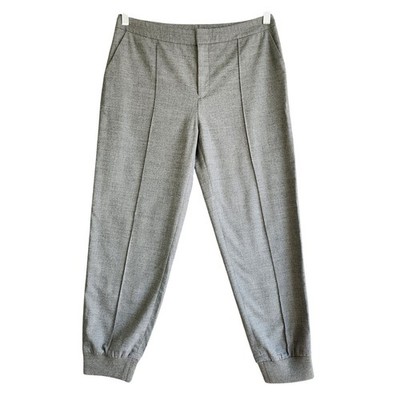 Club Monaco Womens Briton Pant Size 4 Gray Front Pleat Jogger Trouser Wool Blend