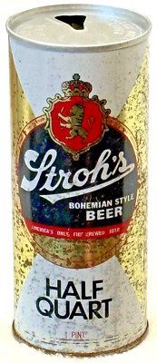 1970 s Stroh s Brew-Fire -Brewed Beer  -Detroit, Michigan-16 oz-Steel Beer Can
