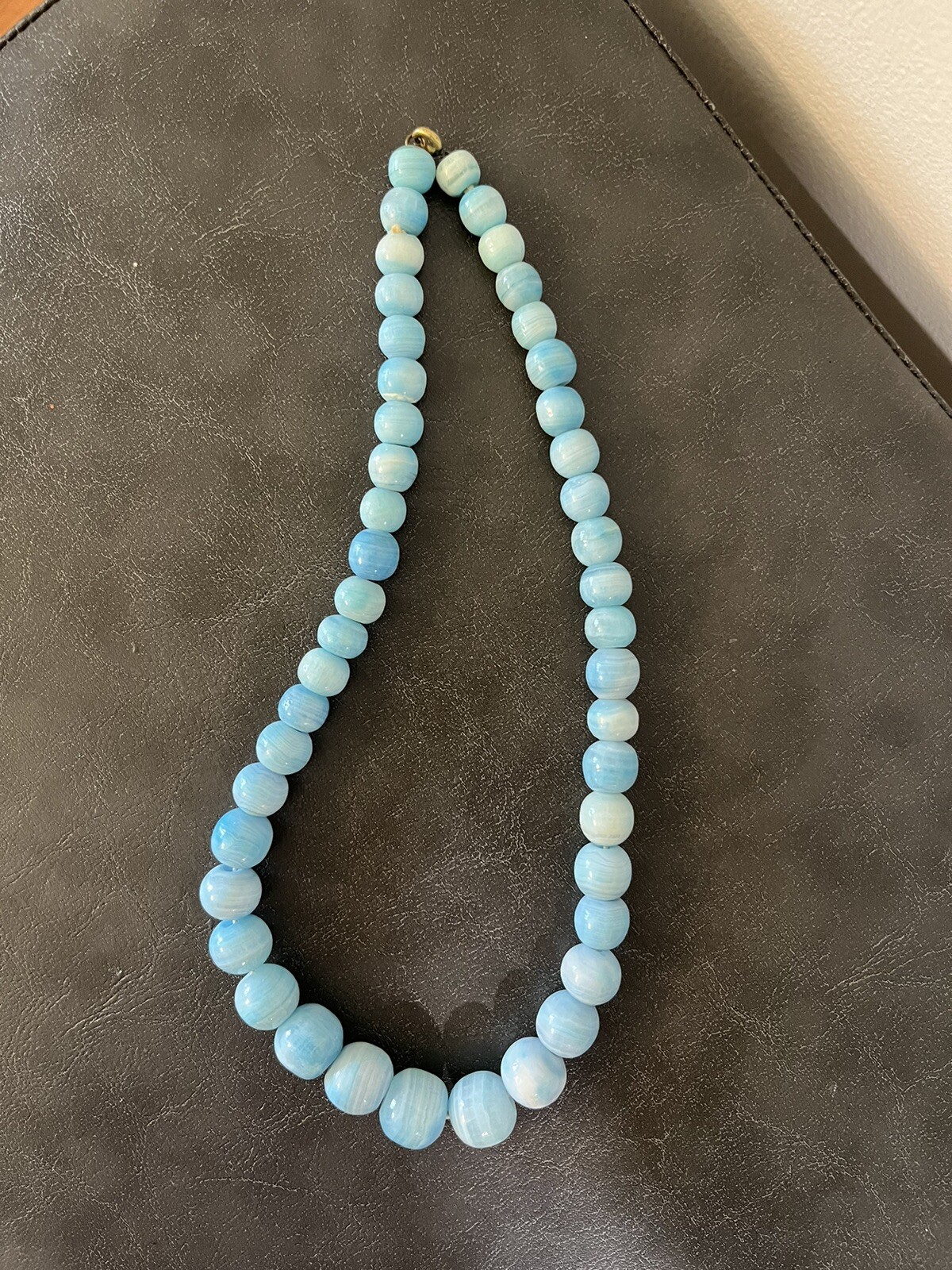 Vintage Estate Blue Bead Necklace Jewelry - image 6