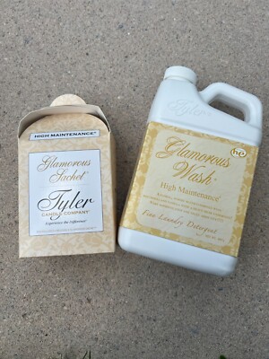 Tyler Candle Company, High Maintenance 32oz and Dryer Sachets.