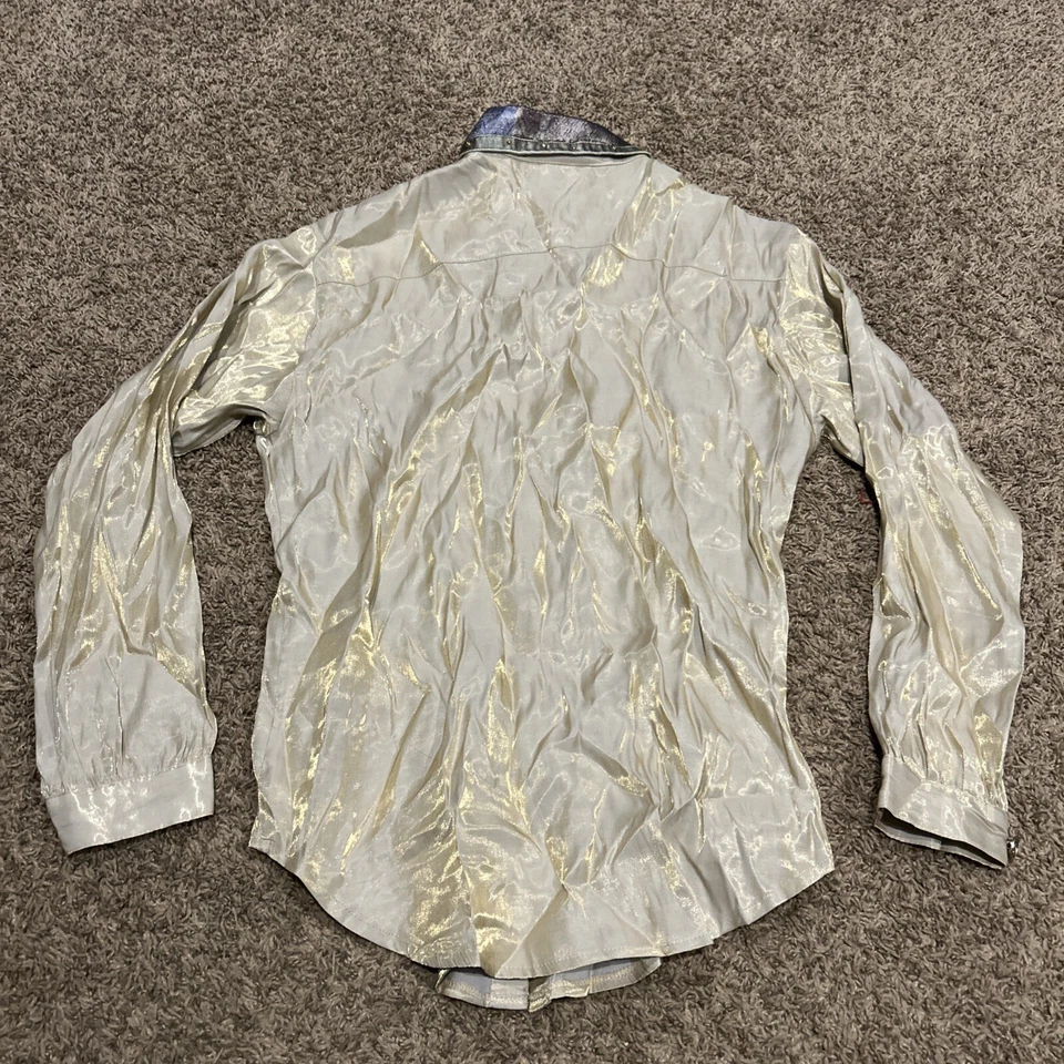 City Girl Sport Womens vintage Long sleeve button up Gold Top size 10 A35 - Image 4 of 4