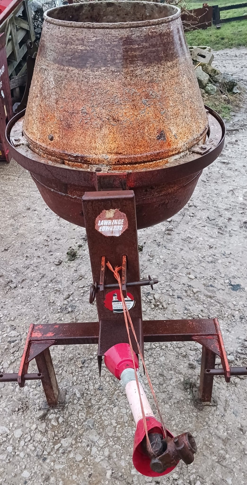 Lawrence Edwards tractor 3pl Pto driven concrete mixer, astwell
