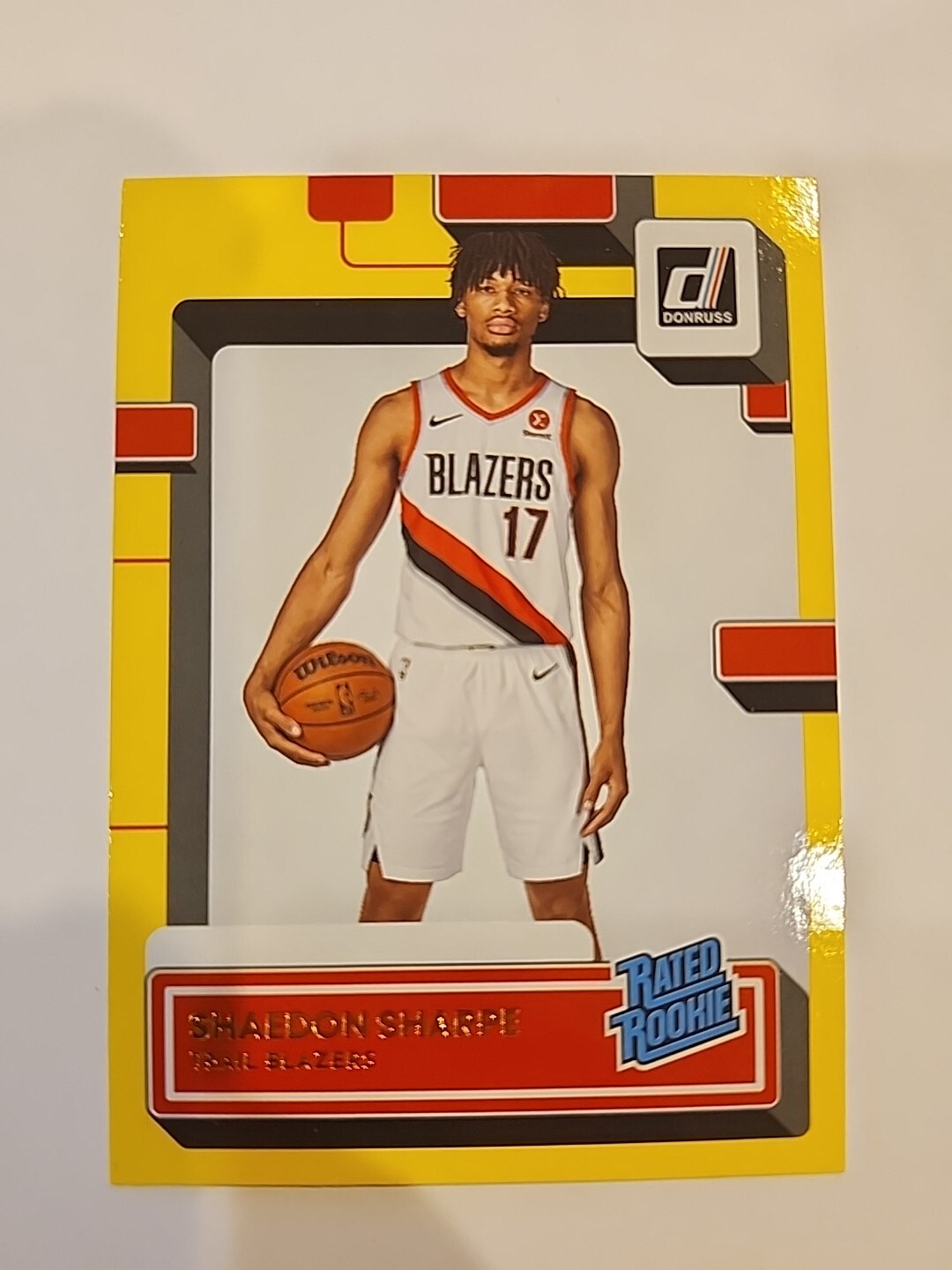 2022-23 DONRUSS Shaedon Sharpe RC YELLOW FLOOD RATED ROOKIE #207