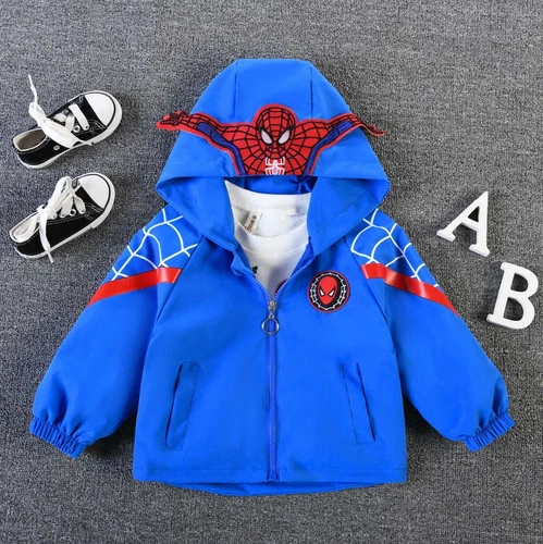 NEW Kids Boys Spider&man Windbreaker Jacket Hooded Baseball Top Jacket Outerwear - Picture 5 of 10