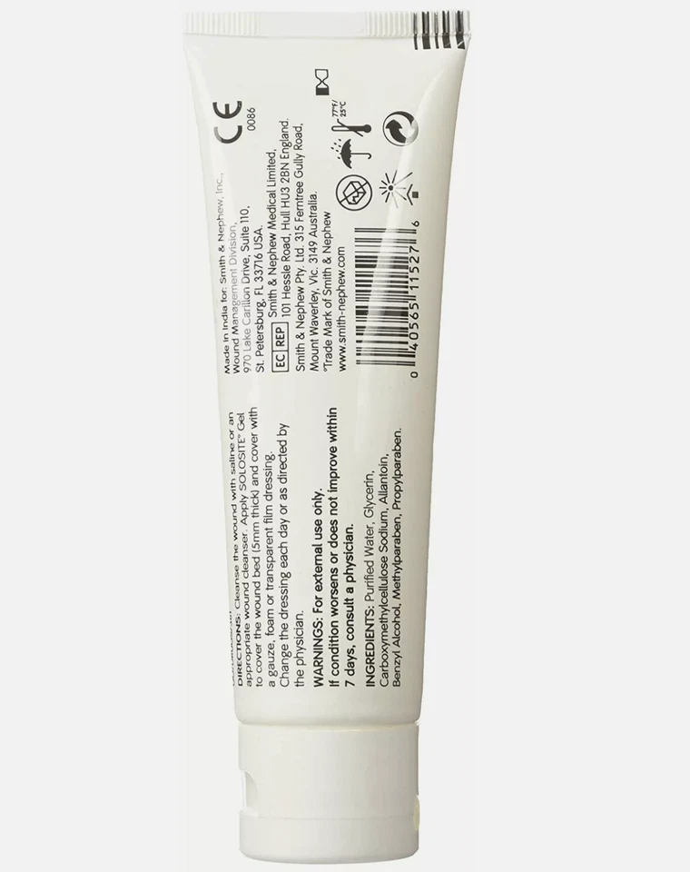 Smith & Nephew Solosite Gel Heridas Crónicas Heridas No Citotóxico 3 Onzas Foto 2 de 2