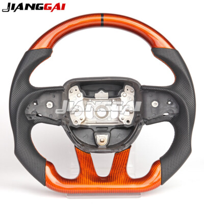 Orange Carbon Fiber Heated Steering Wheel for Dodge Challenger Charger Hellcat