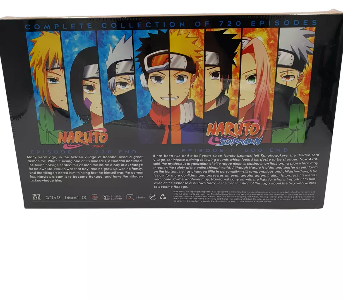 NARUTO & NARUTO SHIPPUDEN COMPLETE ANIME 35 DISC TV SERIES 1-720 EPS ENG DUB