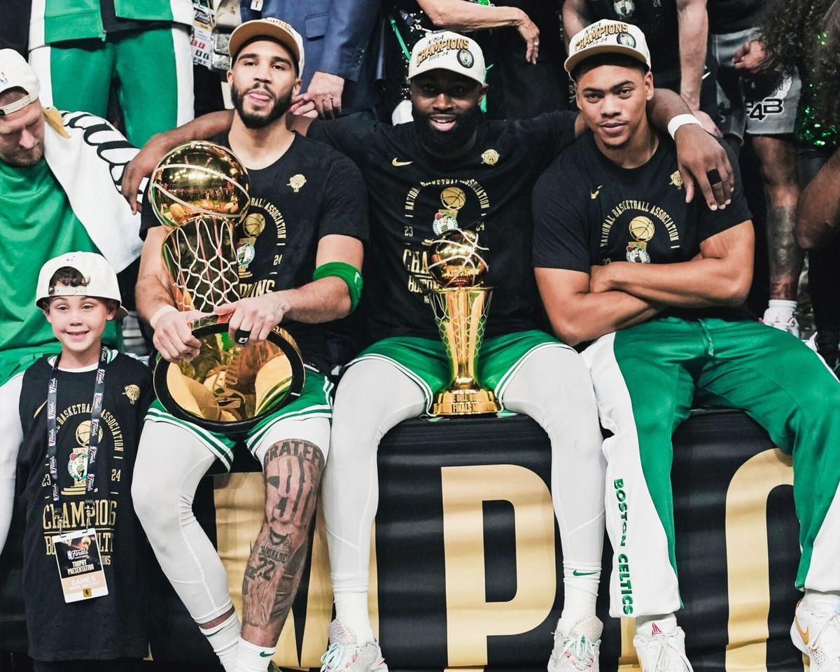 Tatum Brown Springer Boston Celtics 2024 NBA Finals Champions 8x10