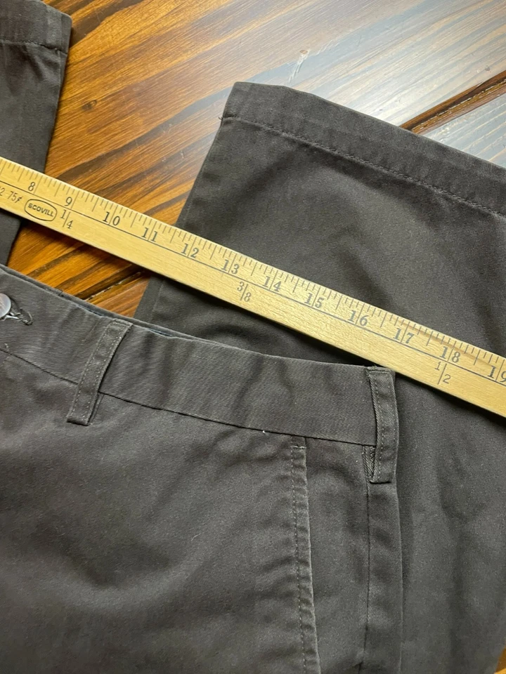 Pantalones Croft & Barrow, para hombre talla 36x32, marrón, chino, bolsillos, frente plano Foto 3 de 4