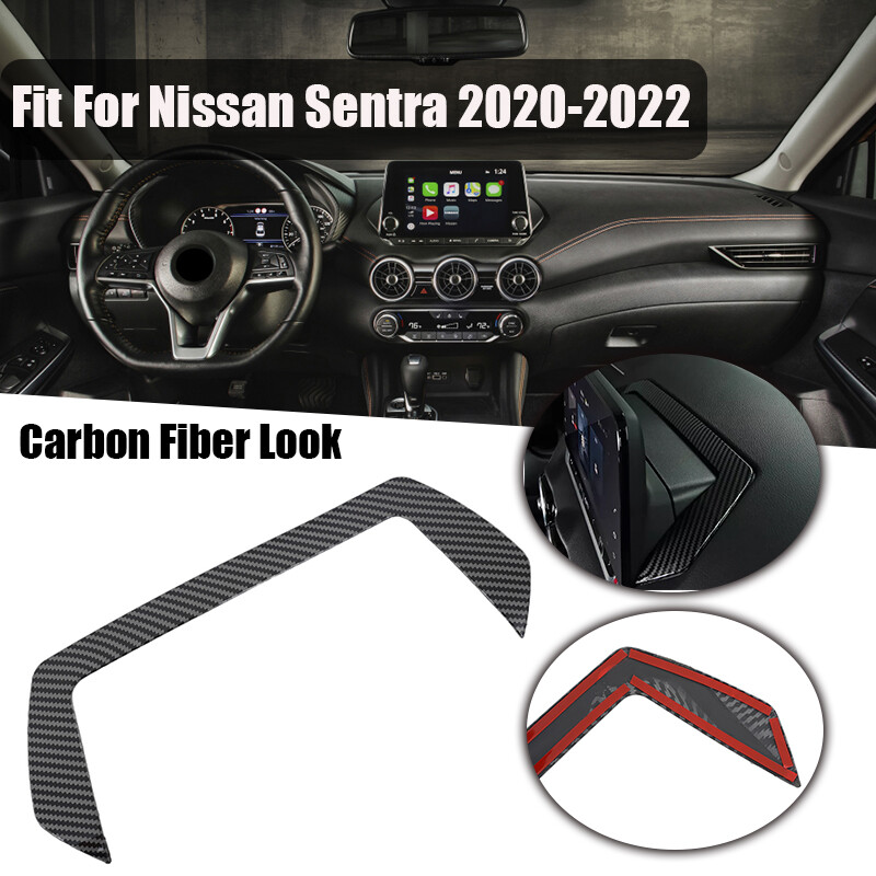 For Nissan Sentra 2020-24 2023 Carbon ABS Car Dashboard Console Cover Trim Frame