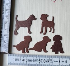 Mini Hunde 5 Stück Stanzteile Farben nach Absprache