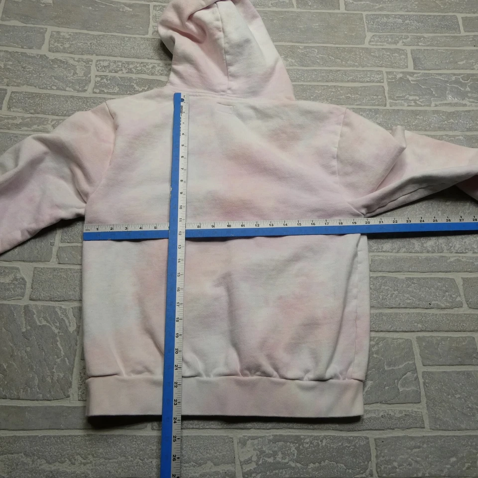 RVCA Hoodie Womens Small Pink Clouds Terry Knit Hooded Sweatshirt - Image 4 of 4