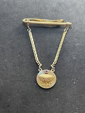 Beautiful 10k solid yellow gold Ruby tie Bar clip RSC Royal Society of chemistry