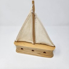 Wooden paint your own sailboat canvas sails craft  j1
