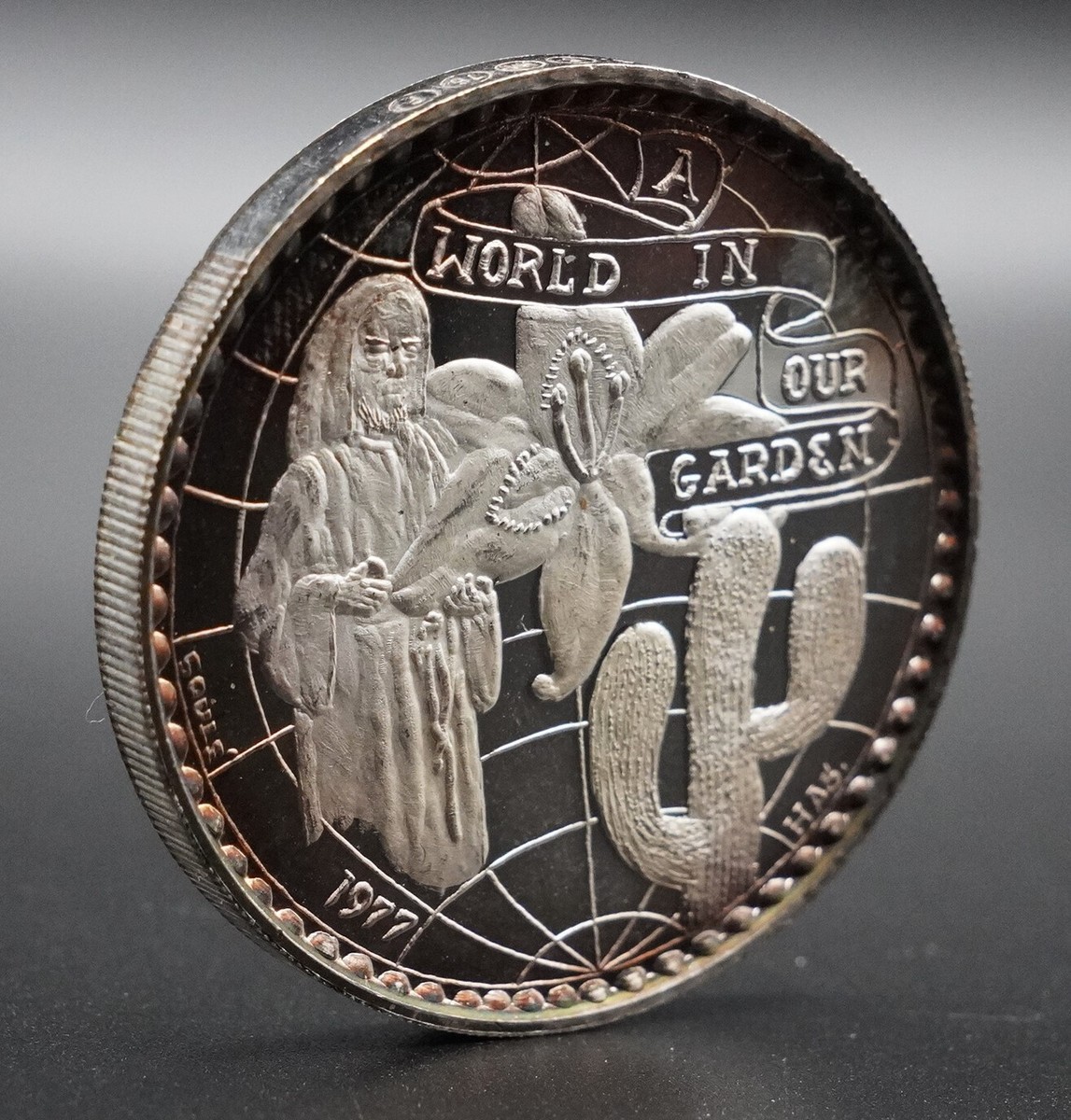 1977 Mardi Gras HAS Proteus H. Alvin Sharpe 1oz 999 FINE Silver