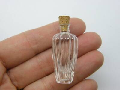 1 Glasflasche mit Korken Klarglas M370