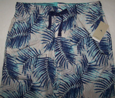 NWT Tommy Bahama Gray/Aqua/Blue PALM LEAVES Woven Pajama/Lounge Pants Men's S