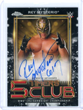 2021 Topps WWE Chrome 5 Timers Club Black Refractor Auto 5TA-RM Rey Mysterio /10