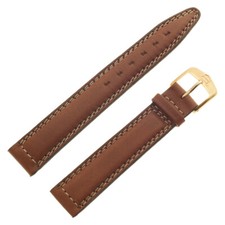 TAG Heuer brown calfskin strap w/ double white stitching  TAG tang buckle 15mm