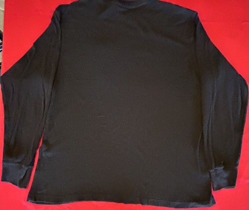 Mecca Men's USA 2XL Black Thermal Long sleeve Shirt Pocket Logo - Picture 2 of 8