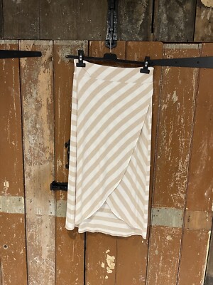 Athleta langer Rock beige-weiß gestreift Damen Gr. XS