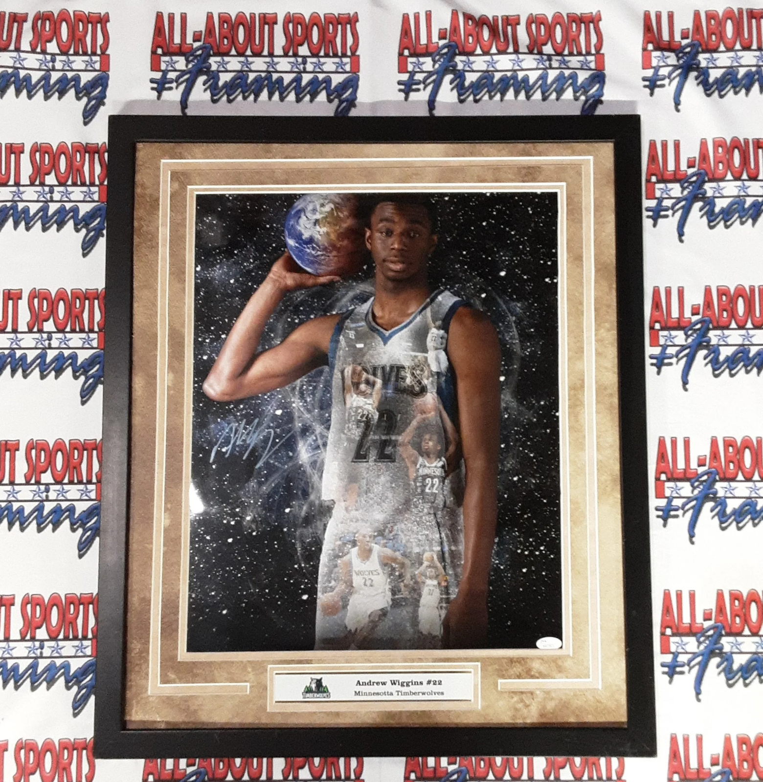 Andrew Wiggins Authentic Signed Framed 16x20 Photo Autographed JSA- 