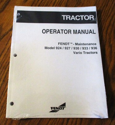 *FENDT 924  927  930  933  936 Vario Tractor Operator Maintenace Manual New Agco