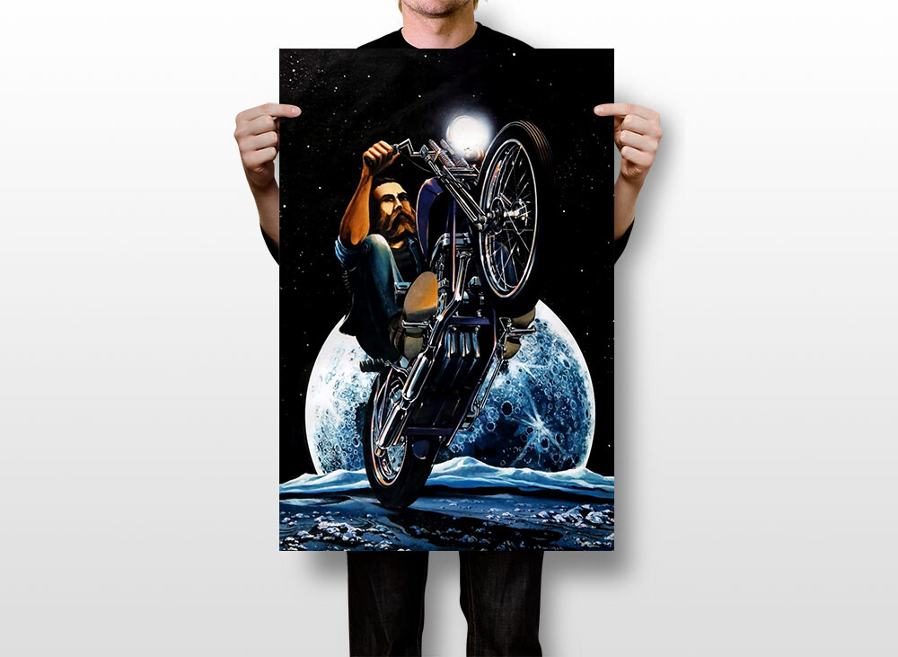 David Mann Illustration Cult Biker Motorcycle Print Wall Art Home