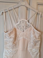 lipsy pink dress with spaghetti  strap and lace detail 