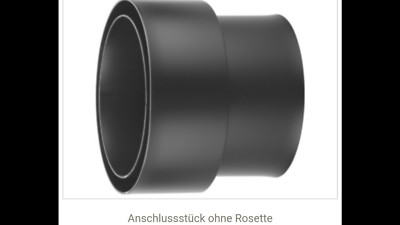 ''Möck Primus 120mm Wandanschlussstück ohne Rosette schwarz metallic doppelwandig