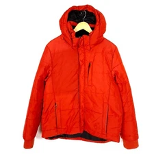 GAASTRA Women Puffer Jacket Size XL Insulated Hooded Red Nylon Full Zip