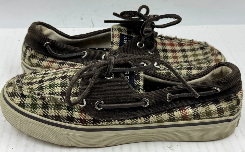Sperry Top-Sider Bahama Shoes Women's Size 6 Check Tweed Corduroy Boat Shoes - Image 2 of 4