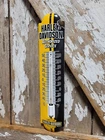VINTAGE HARLEY-DAVIDSON PORCELAIN SIGN THERMOMETER GAS MOTORCYCLE DEALER SALES