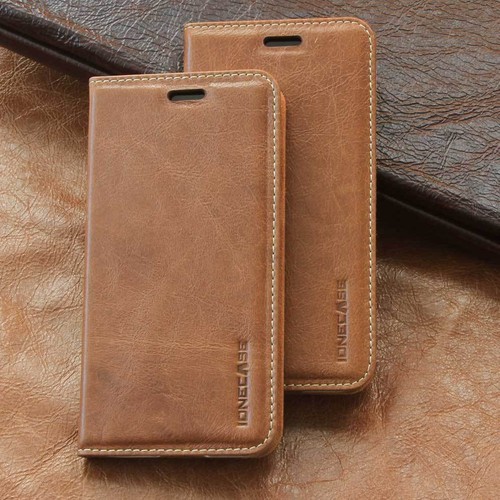 Luxury Leder Schutzhülle für Apple iPhone 7+ Plus Handy Tasche Case Cover braun - Picture 12 of 13
