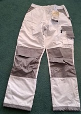 Brand New Portwest KS54 Painters Pro Trousers White Size Large L Leg 31"