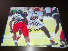 Tyler Guyton Dallas Cowboys Oklahoma signed Football 8x10 photo