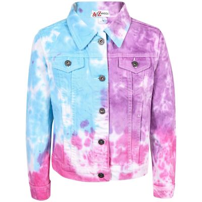 Kids New Fashion Denim Jacket Jeans Fashion Multi Color Tie Dye