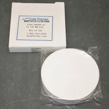(100) Cole-Parmer Ashless Quantitative Filter Paper 06648-51, 125mm Grade 74 2µm