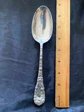 Durgin Chrysanthemum Pattern Sterling Silver SERVING SPOON MONOGRAMMED MORE AV.