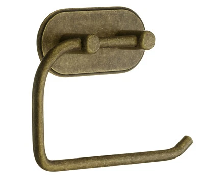 WC-Papierhalter Rollenhalter Toilettenpapierhalter o. Deckel Messing antik Klebe - Bild 1 von 2