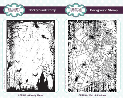 Creative Expressions 4'' x 6'' vorgeschnittene Gummi Halloween Hintergrund Stempel