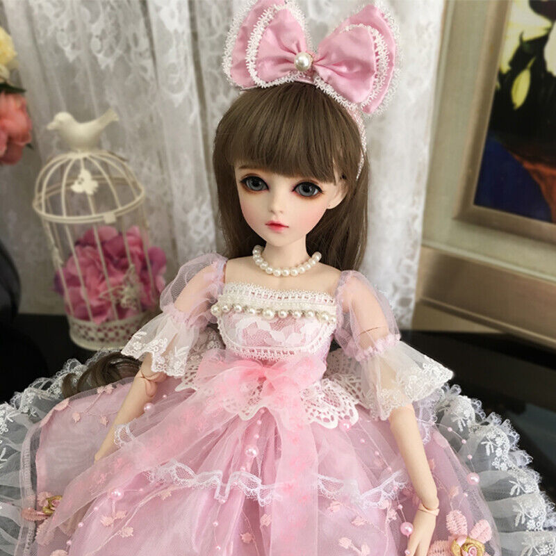 60cm BJD Doll 1/3 Ball Jointed Girl Pink Princess Dress Wigs 60cm BJD Doll 1/3 Ball Jointed Girl Pink Princess Dress Wigs