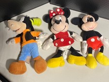 Lot of 3 Disney- Mickey, Minnie, and Goofy 10inch Plush S1