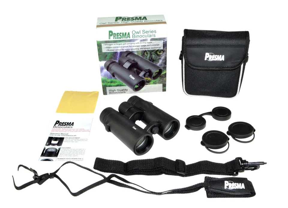 PRESMA 8x26 Binoculars w/ Clear Glass, Carry Case, Caps, Straps - US SELLER - Image 2 of 4