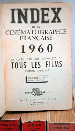 INDEX de la CINEMATOGRAPHIE Fr. -1947 à 1965 - TBE - RARE car série complète - Imagen 4 de 6